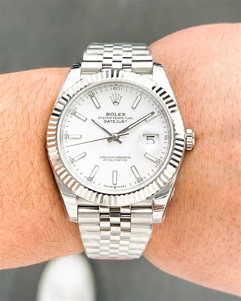 rolex rose gold white dial|Rolex datejust 41mm white dial.